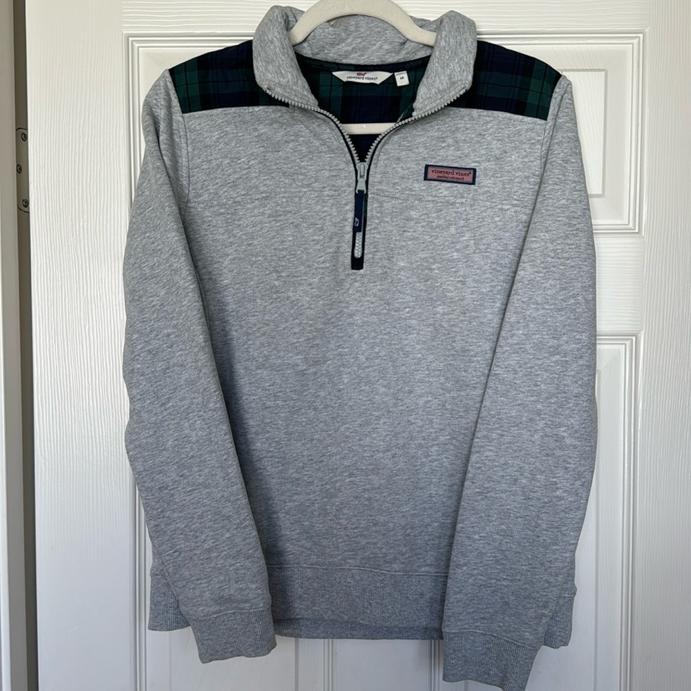 Vineyard Vines 1/4-zip with plaid